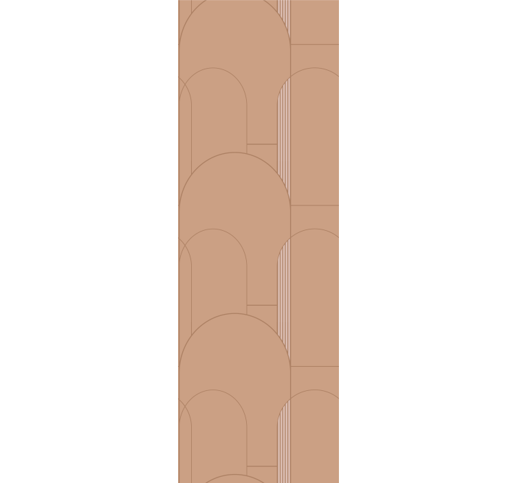 和 モダン 壁紙 ベージュのアーチ模様 - TENSTICKERS