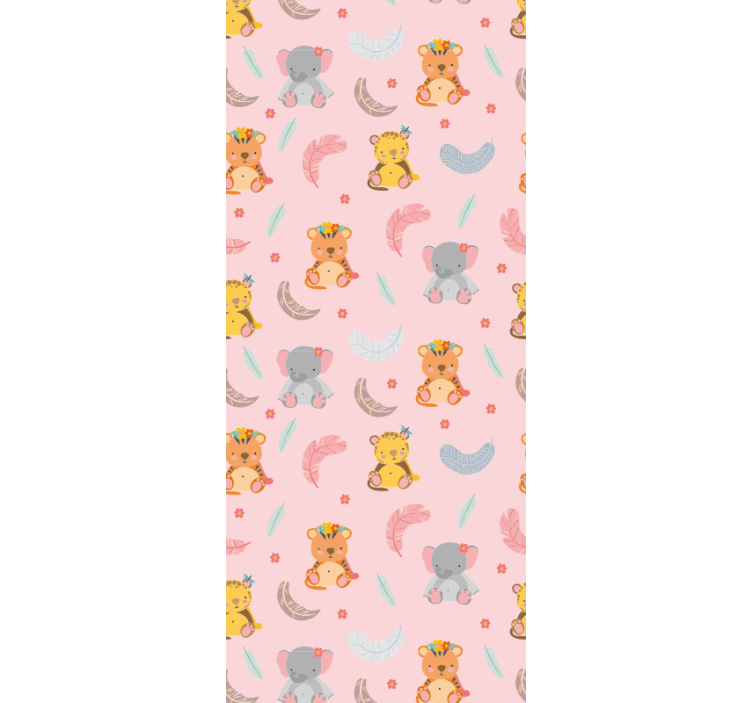 保育園の壁紙赤ちゃんのジャングル動物 - TENSTICKERS