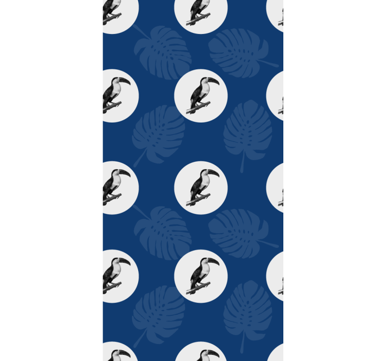 鳥 ウォールペーパー トゥーカンと葉っぱ - TENSTICKERS