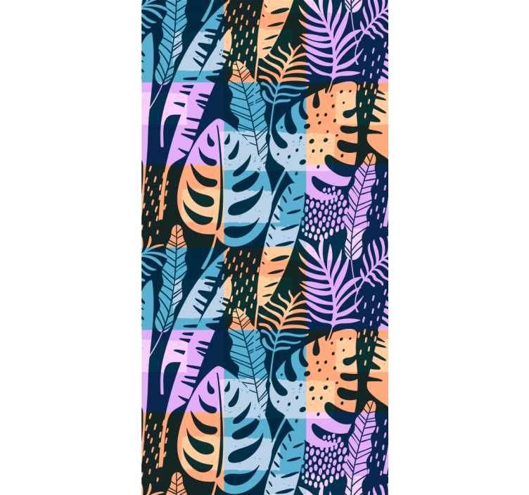 葉壁紙トロピカルカラーアート - TENSTICKERS