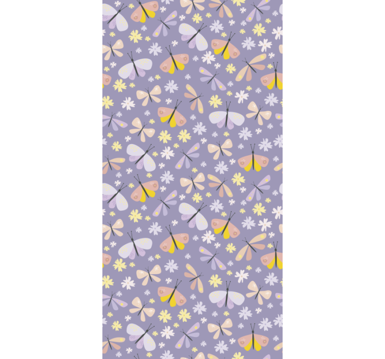 蝶の壁紙優雅な紫の花 - TENSTICKERS