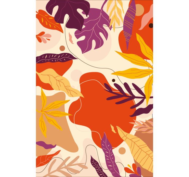 自然 壁紙 カラフルな抽象的な葉 - TENSTICKERS