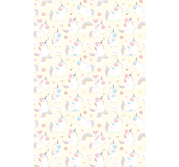 子供の寝室の壁紙夢の国のユニコーン - TENSTICKERS