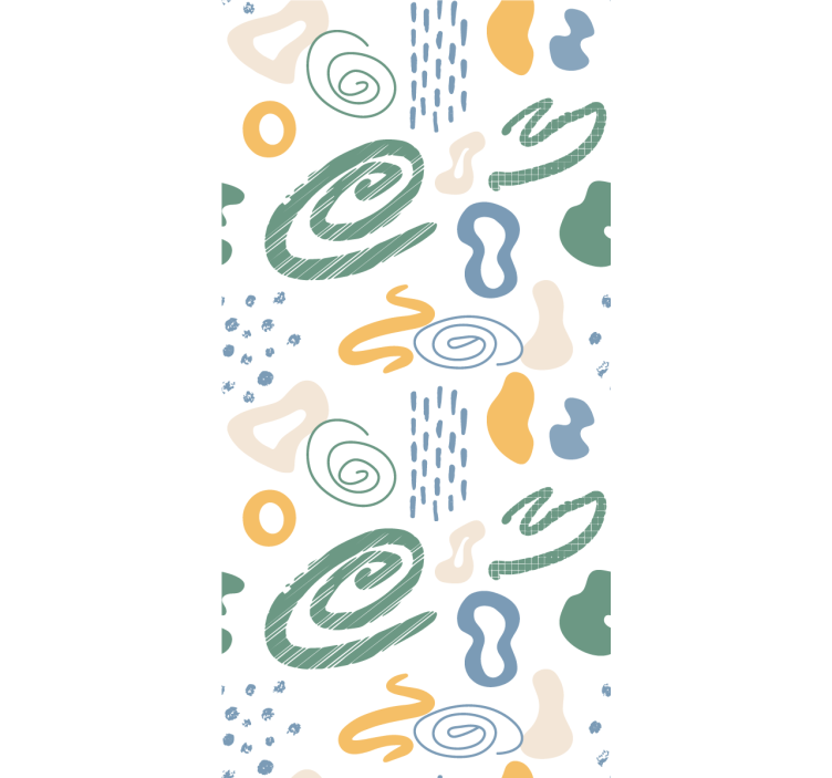 和 モダン 壁紙 抽象的なペイントされた形状 - TENSTICKERS