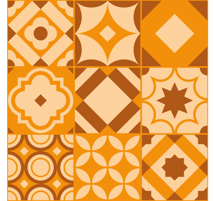 キッチン 壁紙 田舎風タイル - TENSTICKERS