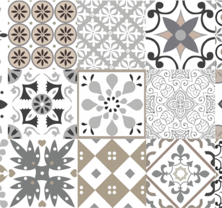 キッチン 壁紙 グレーモザイク - TENSTICKERS