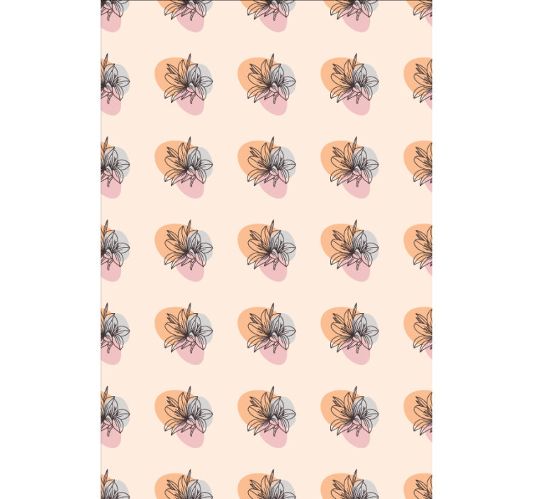 花 壁紙 可愛い花のペア ミニマリストデザイン - TENSTICKERS