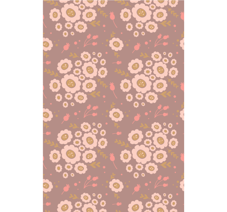 花 壁紙 パステルカラーの民芸模様 - TENSTICKERS