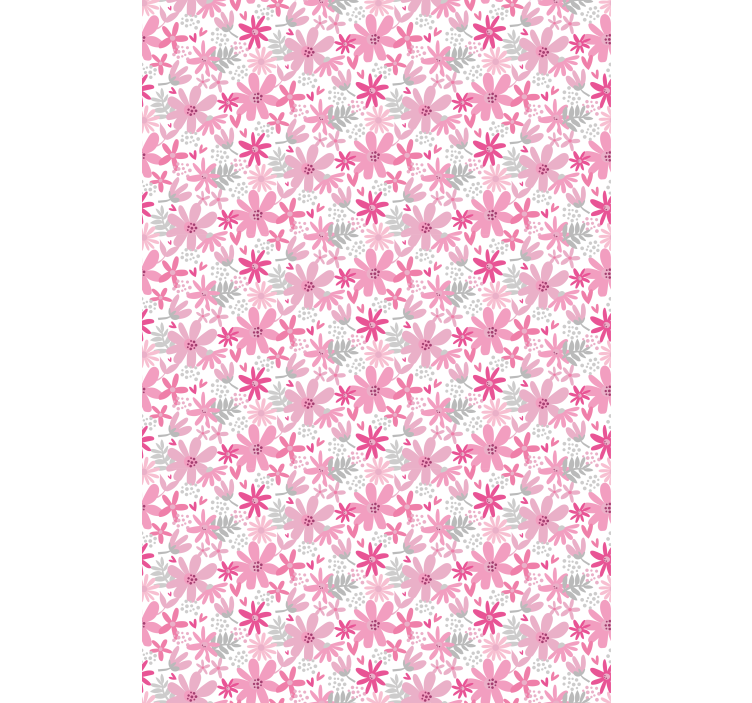 花 壁紙 フラワープリント 'ヤンボ' ピンク - TENSTICKERS