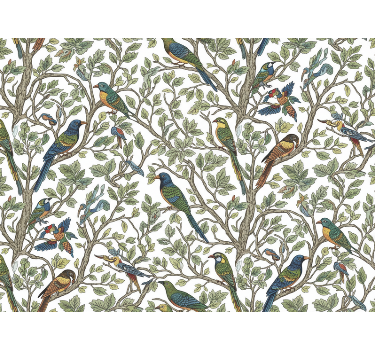 木の壁紙 森の中の鳥たち (b06wd69gpb) - TENSTICKERS