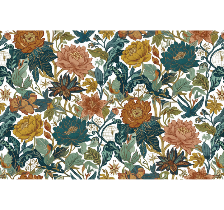 壁紙 花 旅行スタイルのリビングウォール (b0bwf7x8g3) - TENSTICKERS