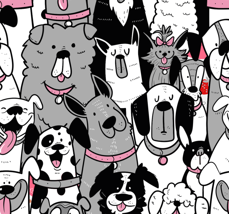 犬の輪郭の子供の壁紙 - TENSTICKERS