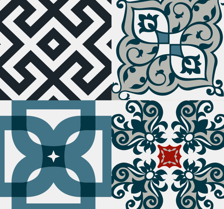 ポルトガル語ヴィンテージタイルパターン壁紙 - TENSTICKERS