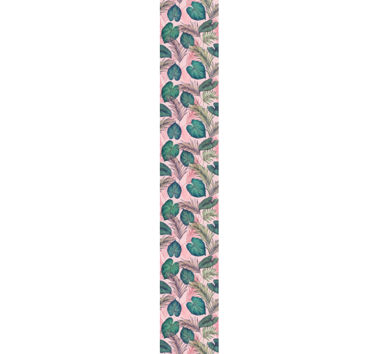 ピンクの熱帯の葉のジャングルの壁紙 - TENSTICKERS