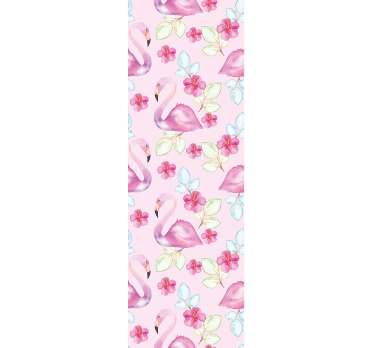 動物 壁紙 花柄のフラミンゴ - TENSTICKERS