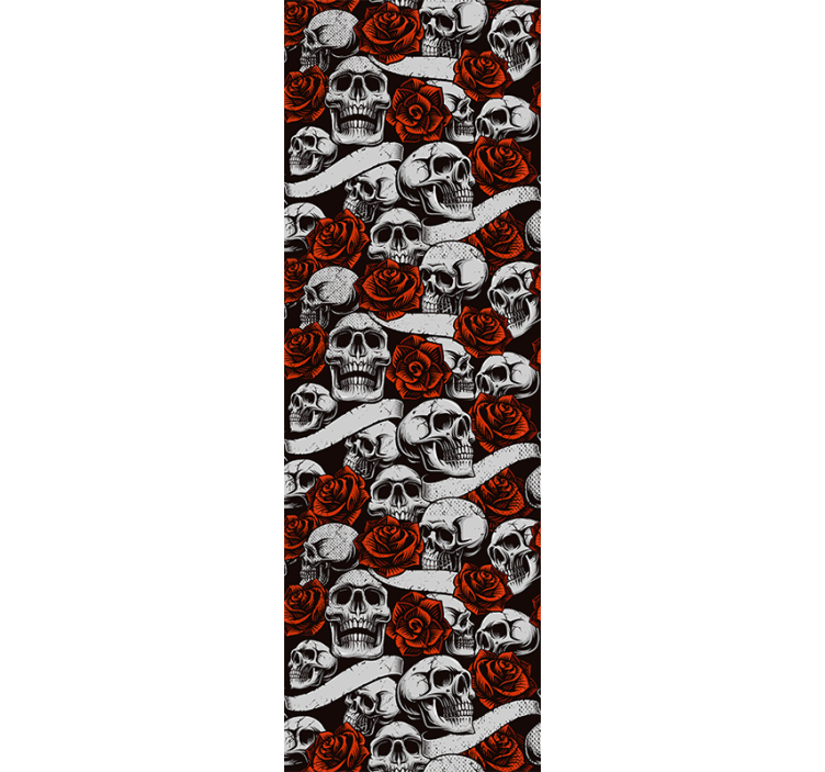 アート 壁紙 ゴシック スカル 花柄 - TENSTICKERS