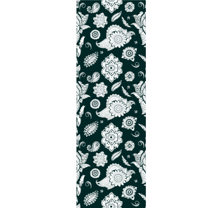 キッチン 壁紙 花柄タイルのモチーフ - TENSTICKERS