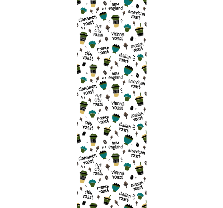 キッチン 壁紙 コーヒーの焙煎パターン - TENSTICKERS