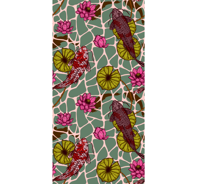 魚壁紙 鯉の池のモチーフ - TENSTICKERS