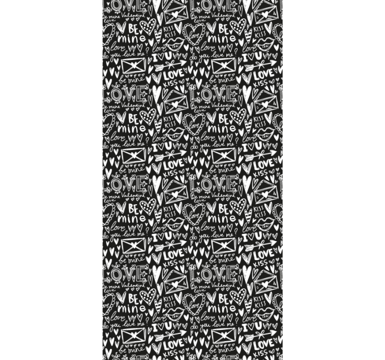 レタリング壁紙 バレンタインの落書き - TENSTICKERS