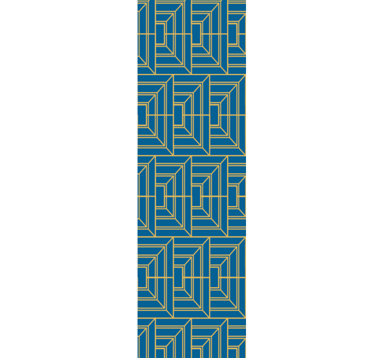 青い背景の壁紙に金の線 - TENSTICKERS