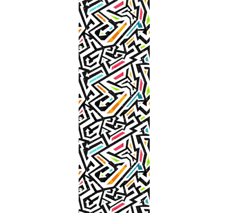 黒と白のカラー パッチ アートの壁紙 - TENSTICKERS