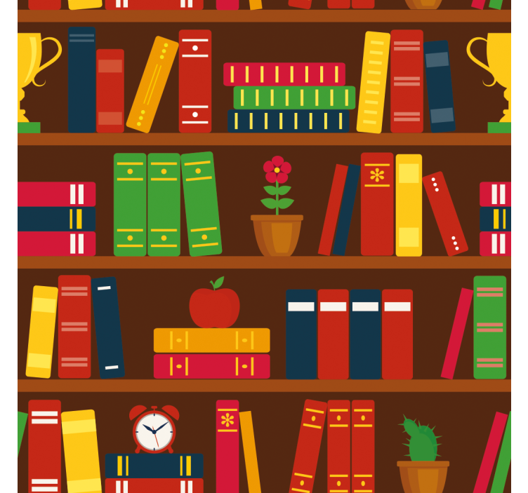 オフィスの壁紙 図書館モチーフ - TENSTICKERS