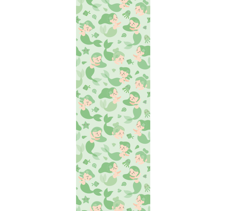 子供の寝室の壁紙 遊び心のある人魚 - TENSTICKERS