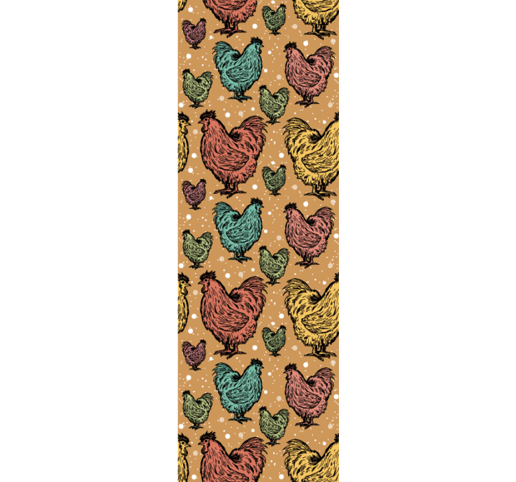 動物 壁紙 カラフルな鶏の模様 - TENSTICKERS