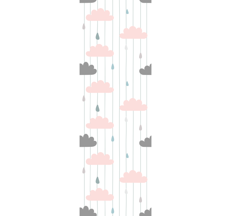 ピンクとグレーの雲の寝室の壁紙 - TENSTICKERS