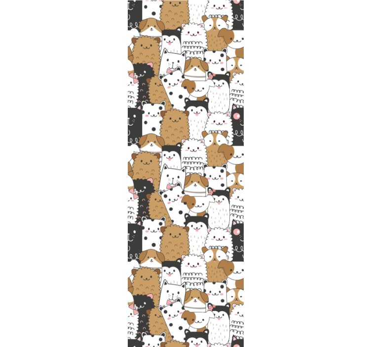 驚くべきシームレスなかわいい犬の寝室の壁紙 - TENSTICKERS