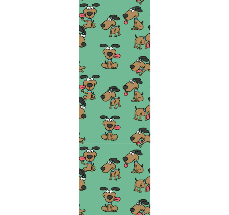 面白い犬のcartooonスタイルの寝室の壁紙 - TENSTICKERS