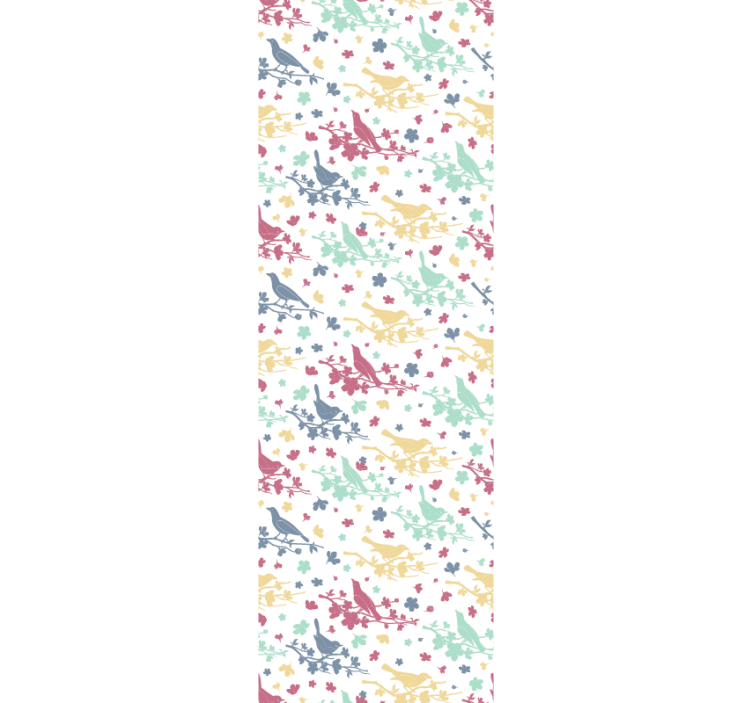 鳥や小枝のパターンの寝室の壁紙 - TENSTICKERS
