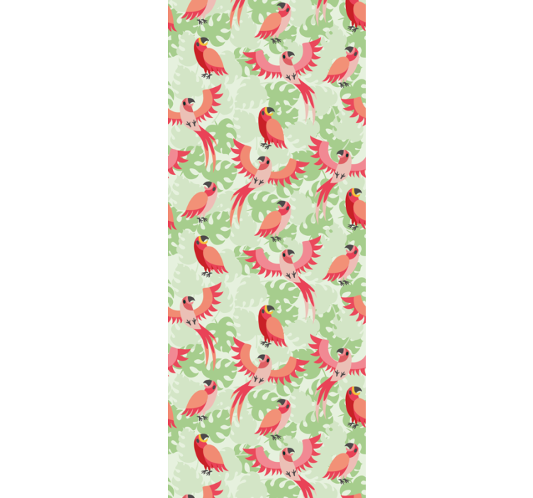 鳥 ウォールペーパー オウム模様 - TENSTICKERS