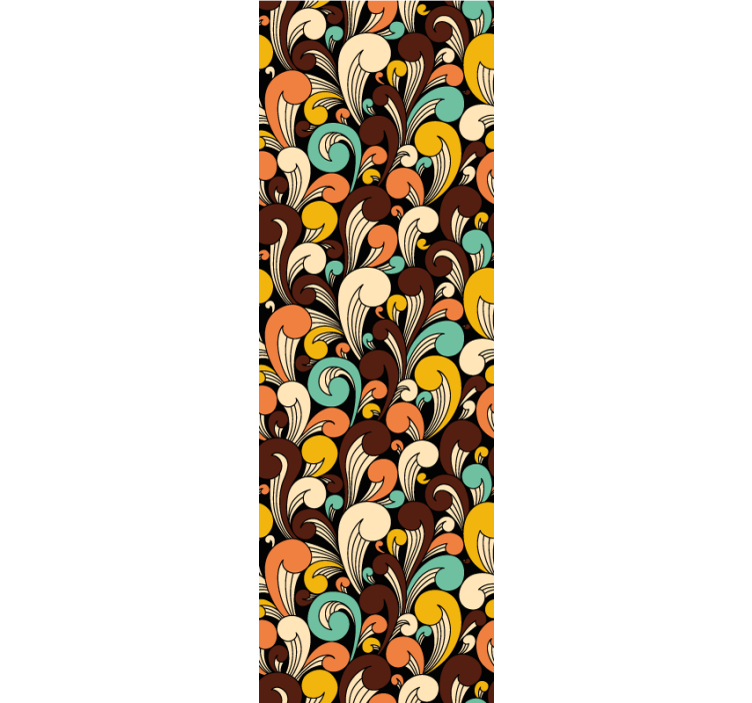 黒の背景ヒッピー形ヴィンテージ壁紙 - TENSTICKERS