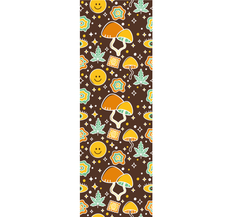 幾何学的なキノコのサイケデリックな壁紙 - TENSTICKERS