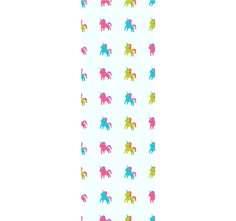 水色の壁紙とカラフルなユニコーン - TENSTICKERS
