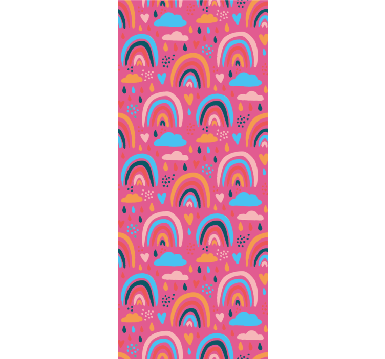 子供の寝室の壁紙 遊び心のある虹の模様 - TENSTICKERS