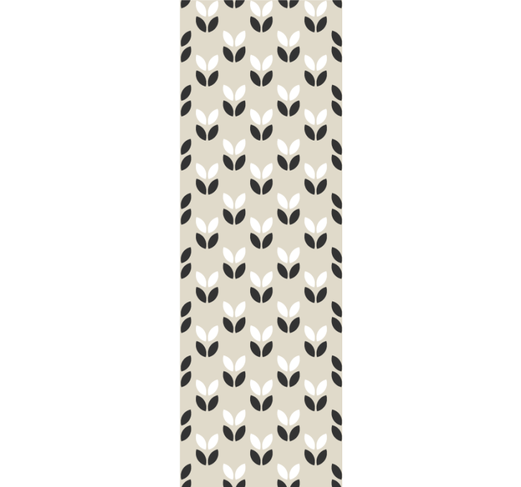 幾何学的壁紙 対称的な葉の模様 - TENSTICKERS