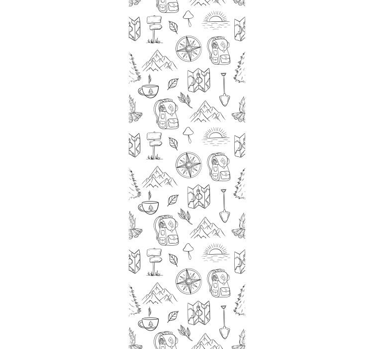 和 モダン 壁紙 アウトドアアドベンチャースケッチ - TENSTICKERS