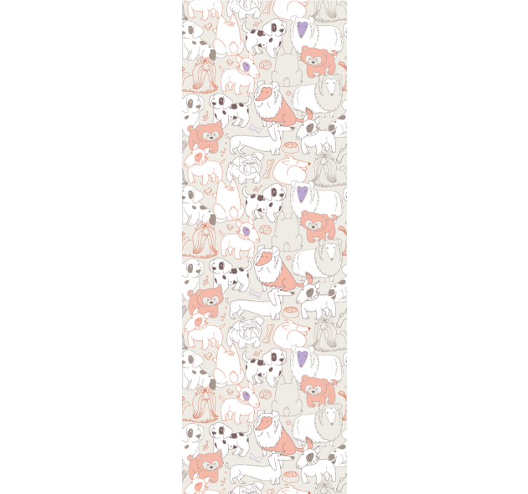 動物 壁紙 遊び心のある子犬の壁画 - TENSTICKERS