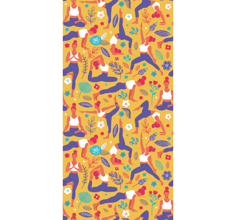 アート 壁紙 ヨガのポーズパターン - TENSTICKERS