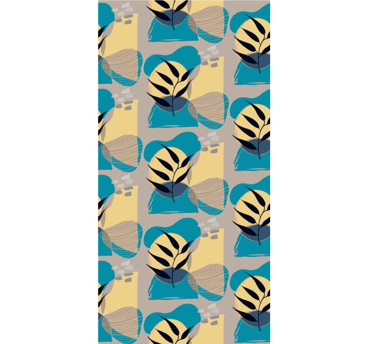 花 壁紙 スタイライズドリーフパターン - TENSTICKERS