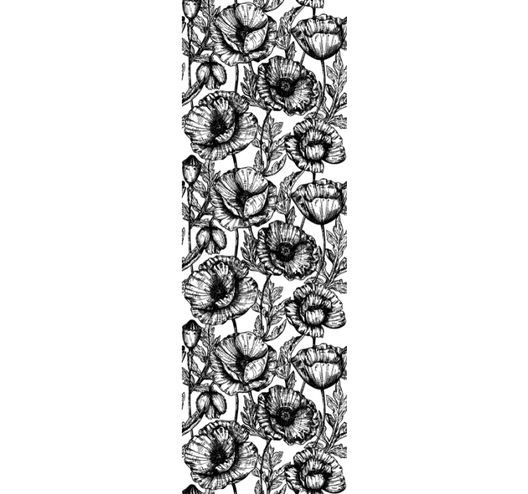 壁紙 花 黒い花柄パターン - TENSTICKERS