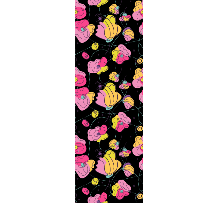 壁紙 花 黒の抽象的な構成 - TENSTICKERS