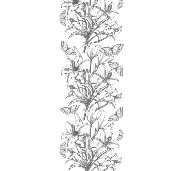 壁紙 花 蝶とユリ - TENSTICKERS