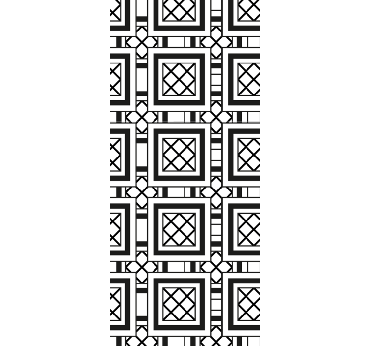 タイル 壁紙 モノクロクラシックパターン - TENSTICKERS