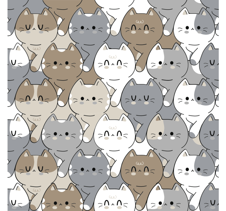 子供の寝室の壁紙 猫のイラスト - TENSTICKERS