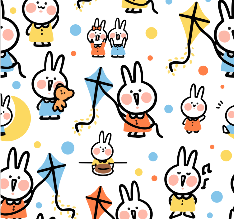 動物 壁紙 凧を持ったウサギ - TENSTICKERS