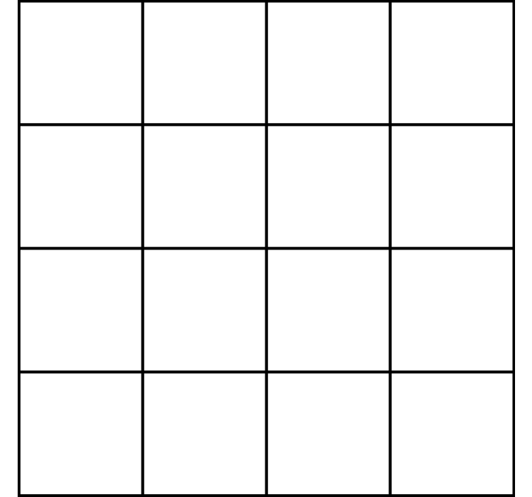 正方形の壁紙 黒と白の細い線 - TENSTICKERS